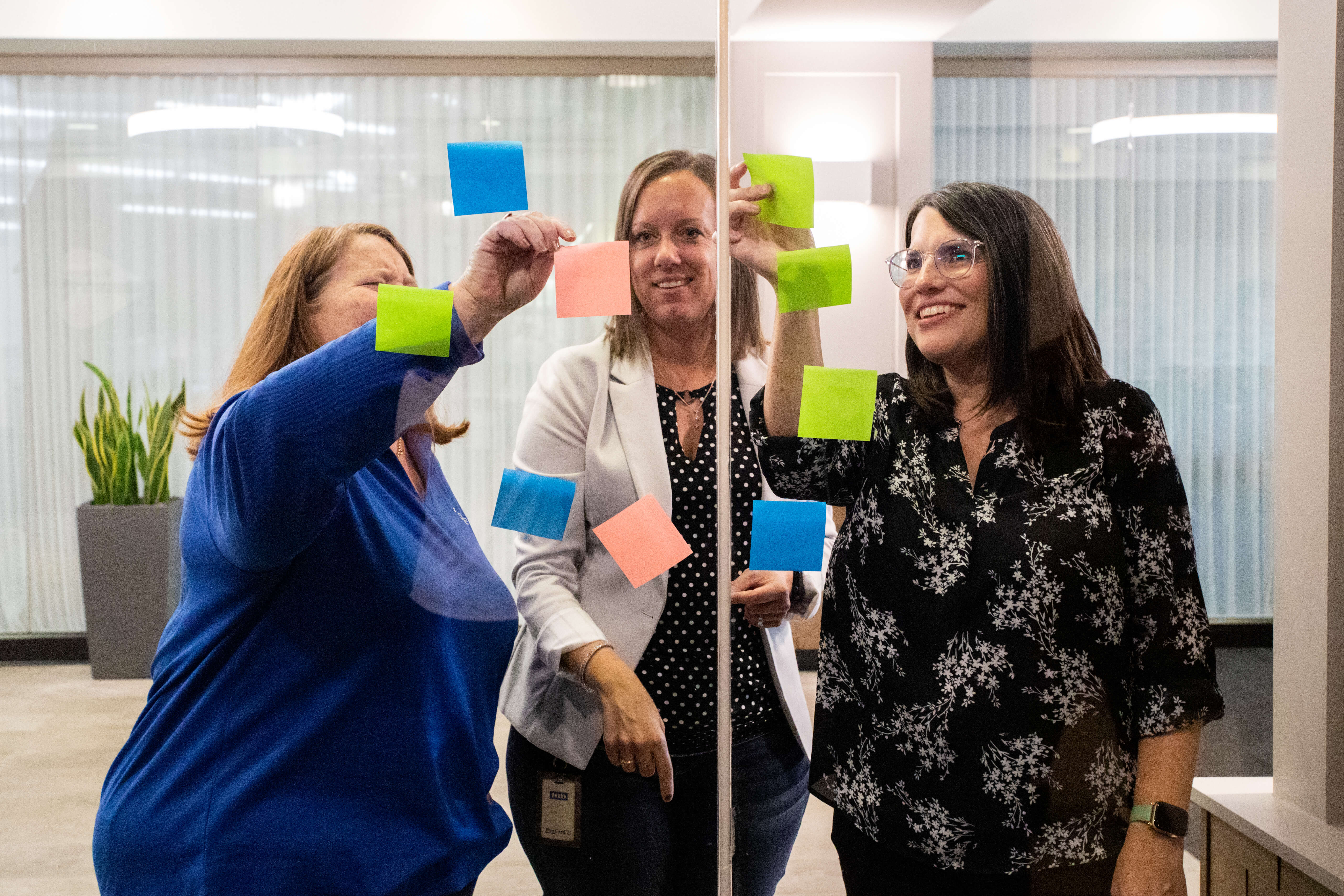 three women brainstorming ideas 