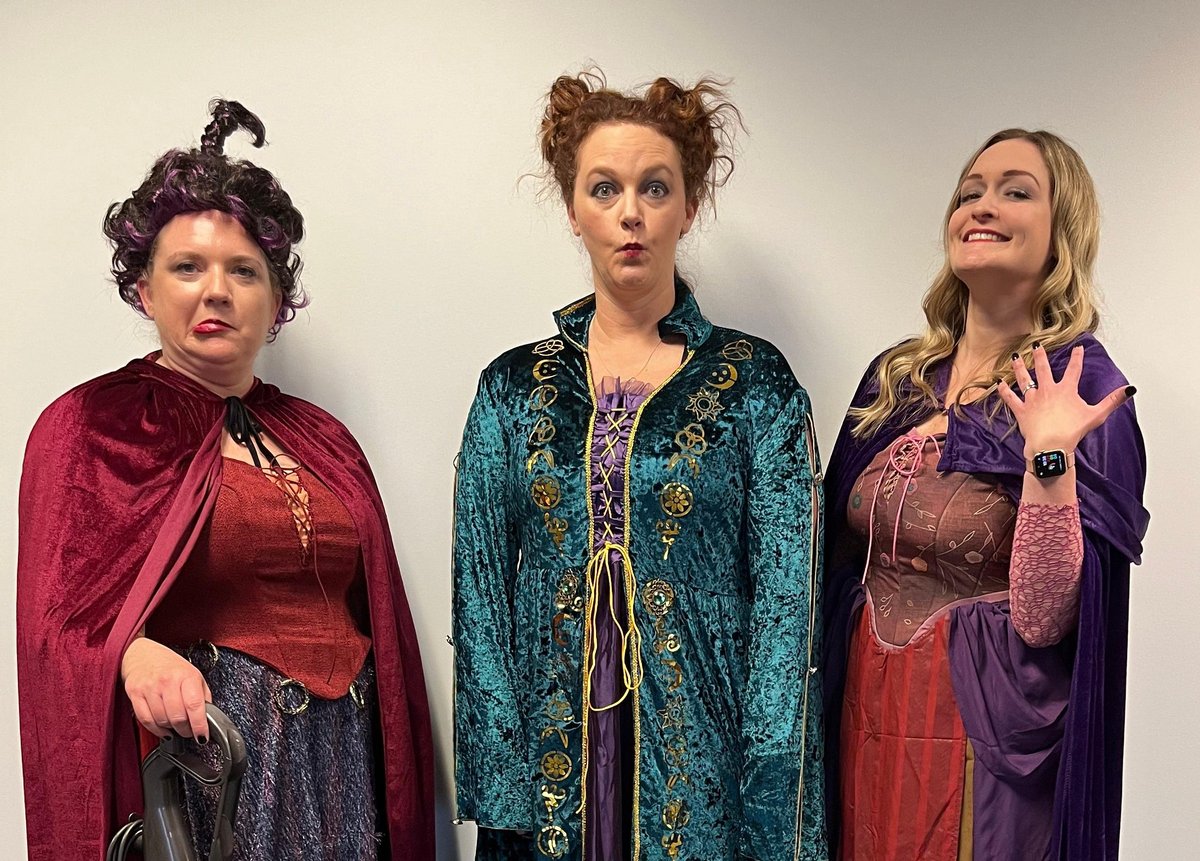 Carmel Indiana directors dress up as the Sanderson sisters for a Halloween Costume Contest