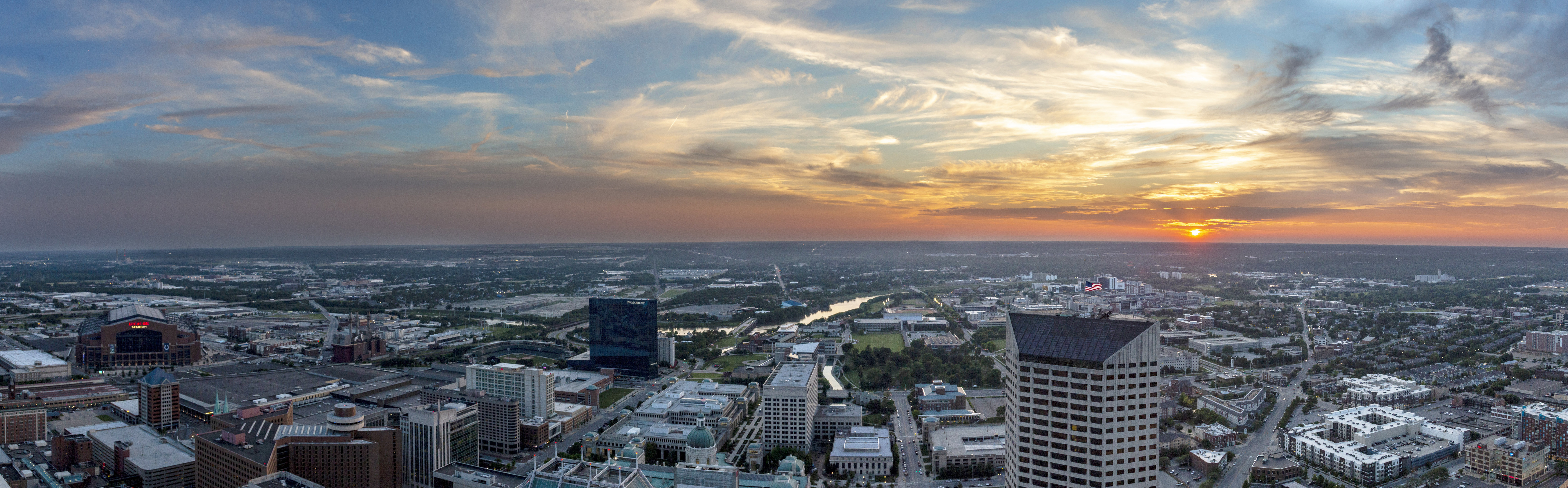 Panoramic photo of downtown Indianapolis
