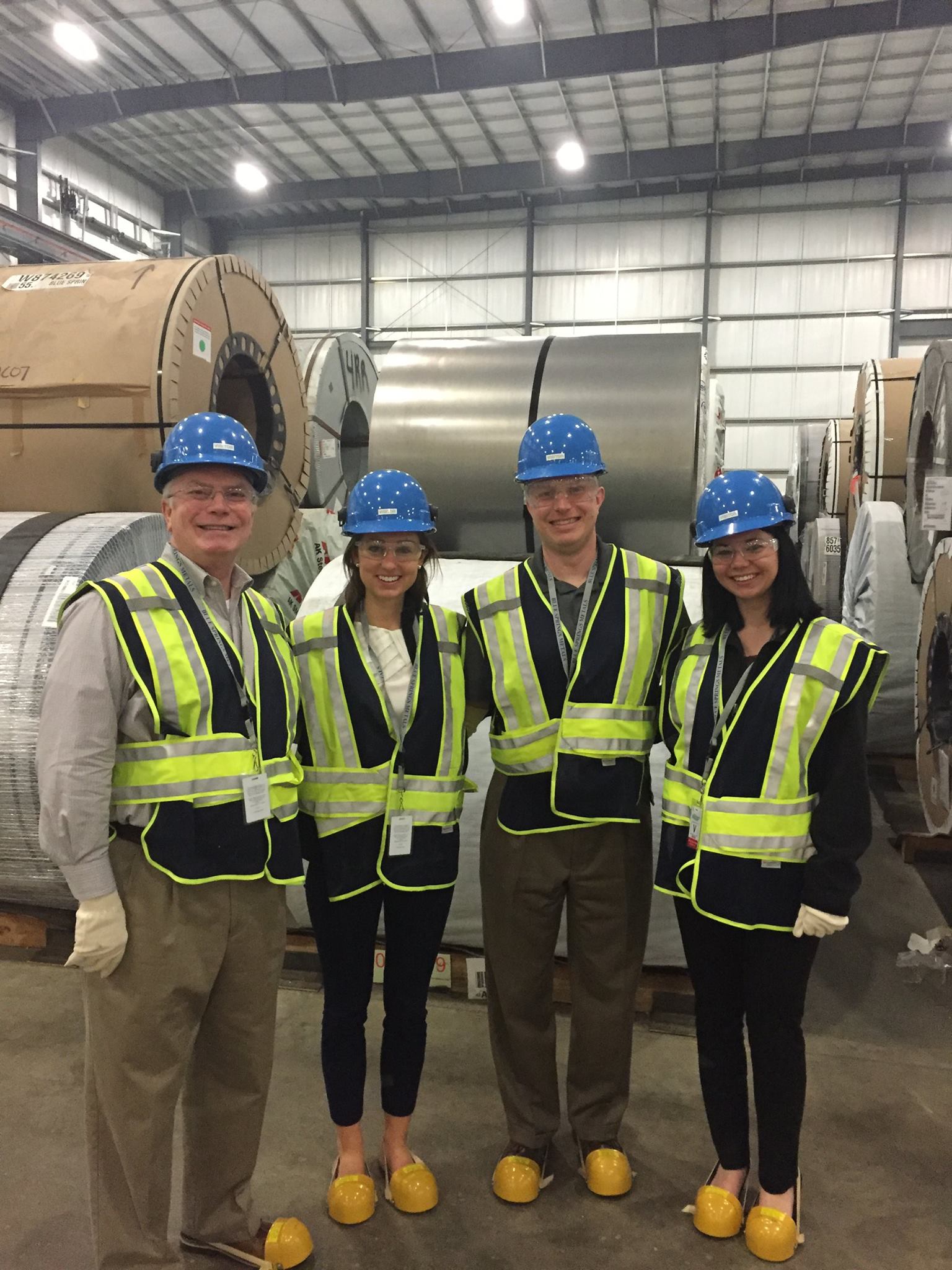 Lexington employees visiting a local client with young staff