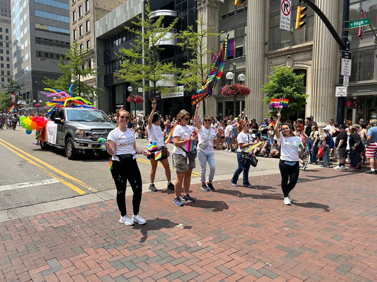 Employees from Blue's Columbus Ohio Office Walk in the PRIDE Parade