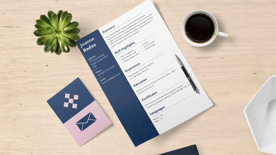 Resume on table with coffee and plant | 10 Tips to Improve Your Resume | Blue & Co., LLC